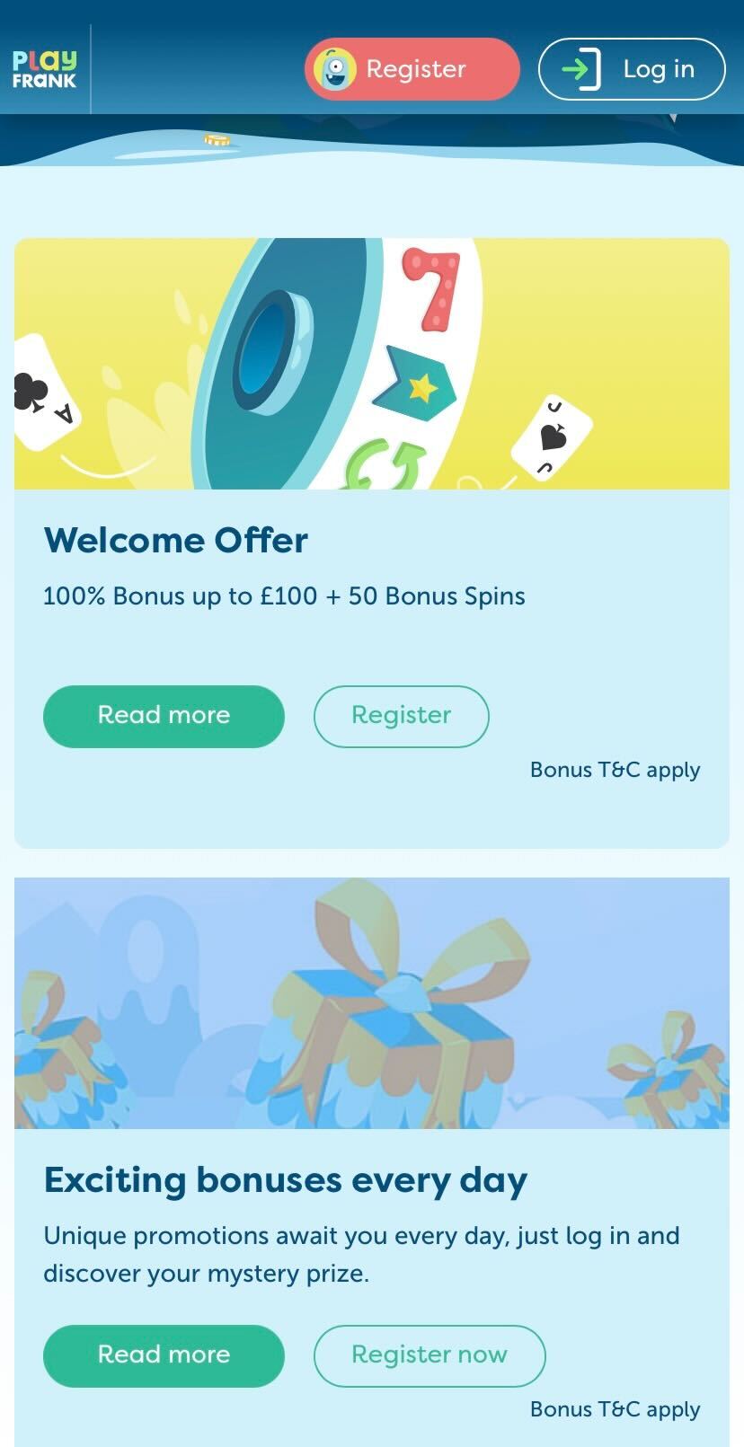 PlayFrank Casino Bonus