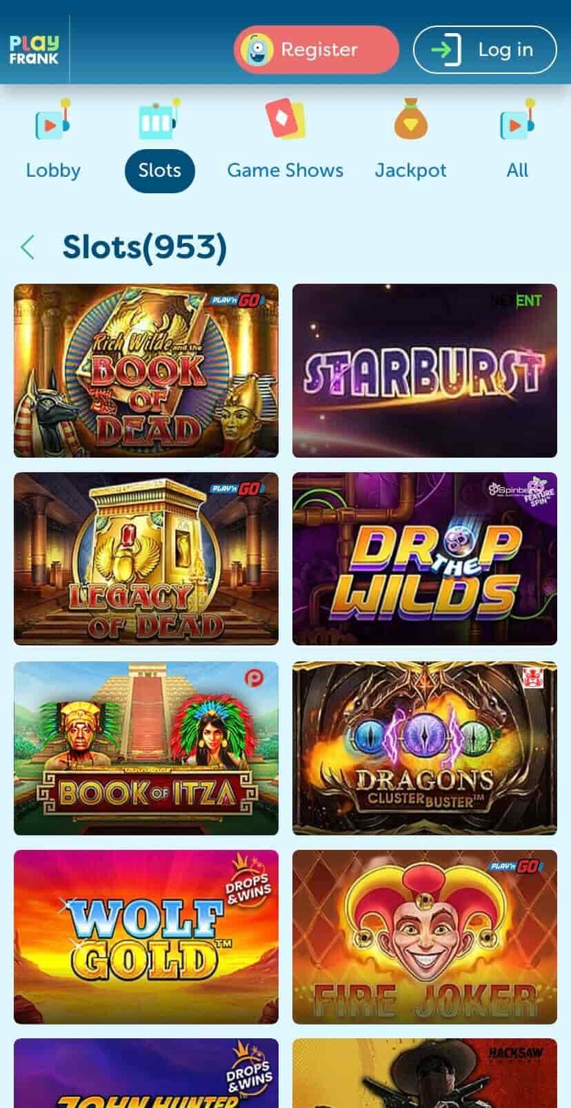 PlayFrank Casino Games
