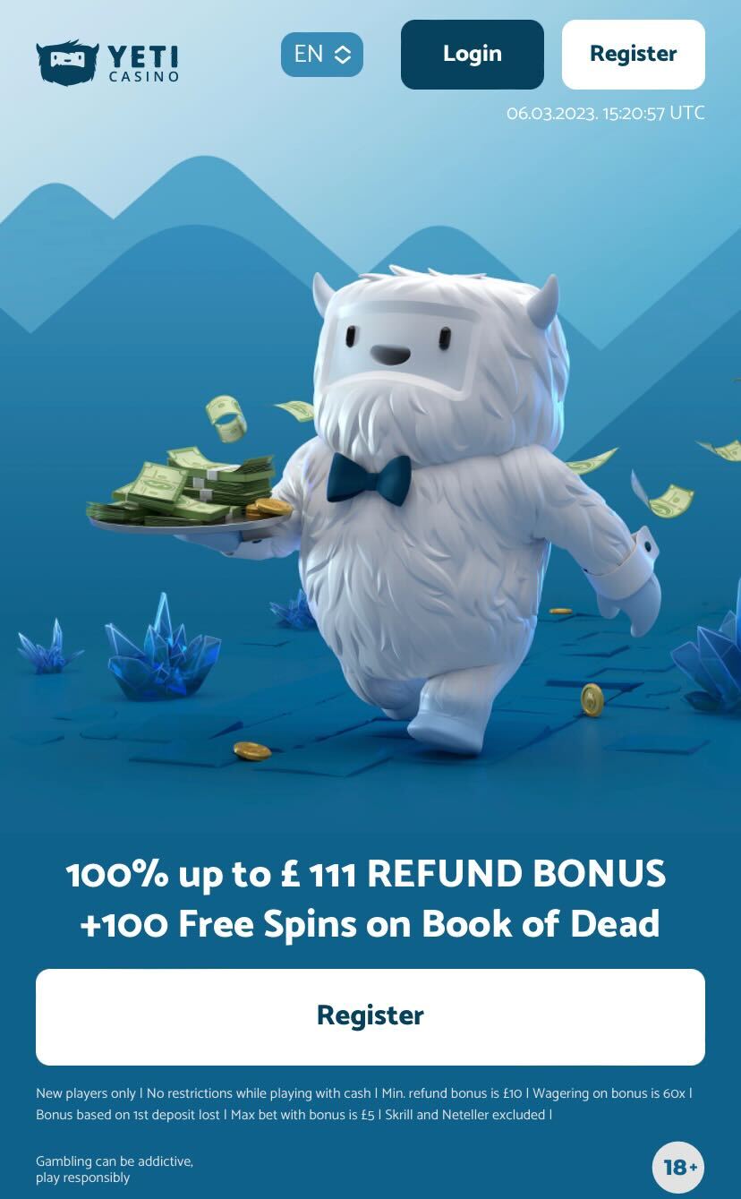 Yeti Casino Bonus