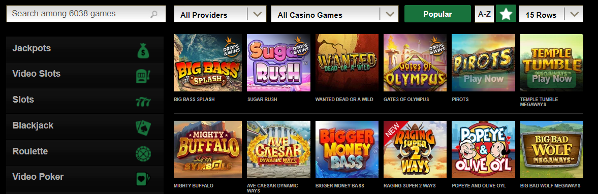 diverse game selection at mr. vegas casino