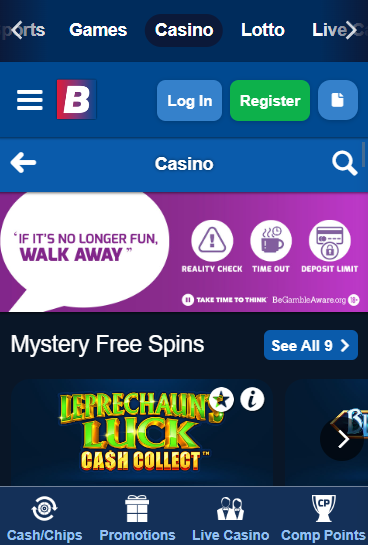 mobile version betfred casino