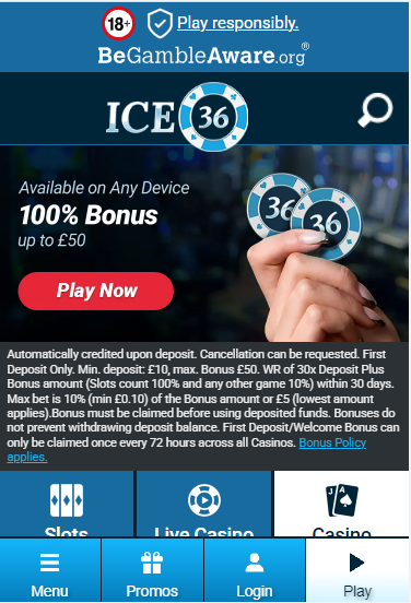 mobile version ice36 casino