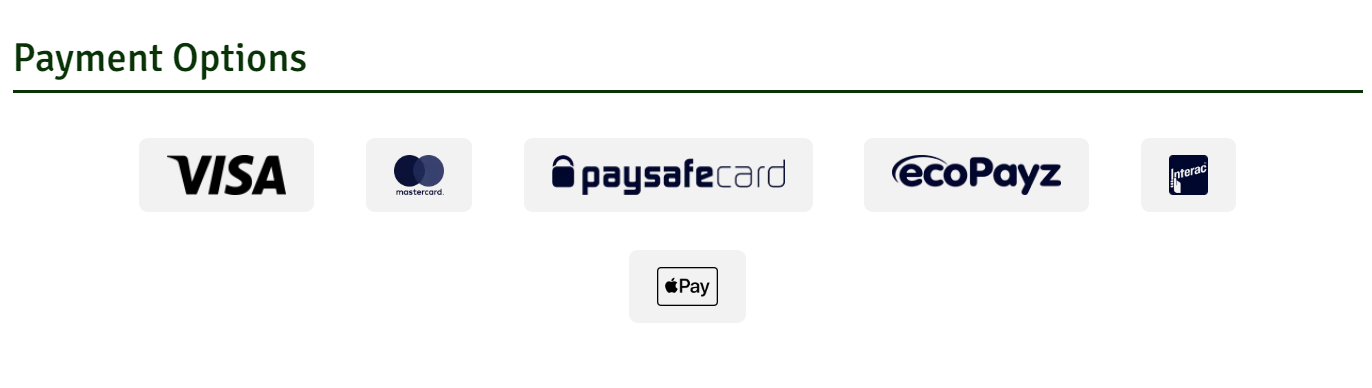 payment option prime casino