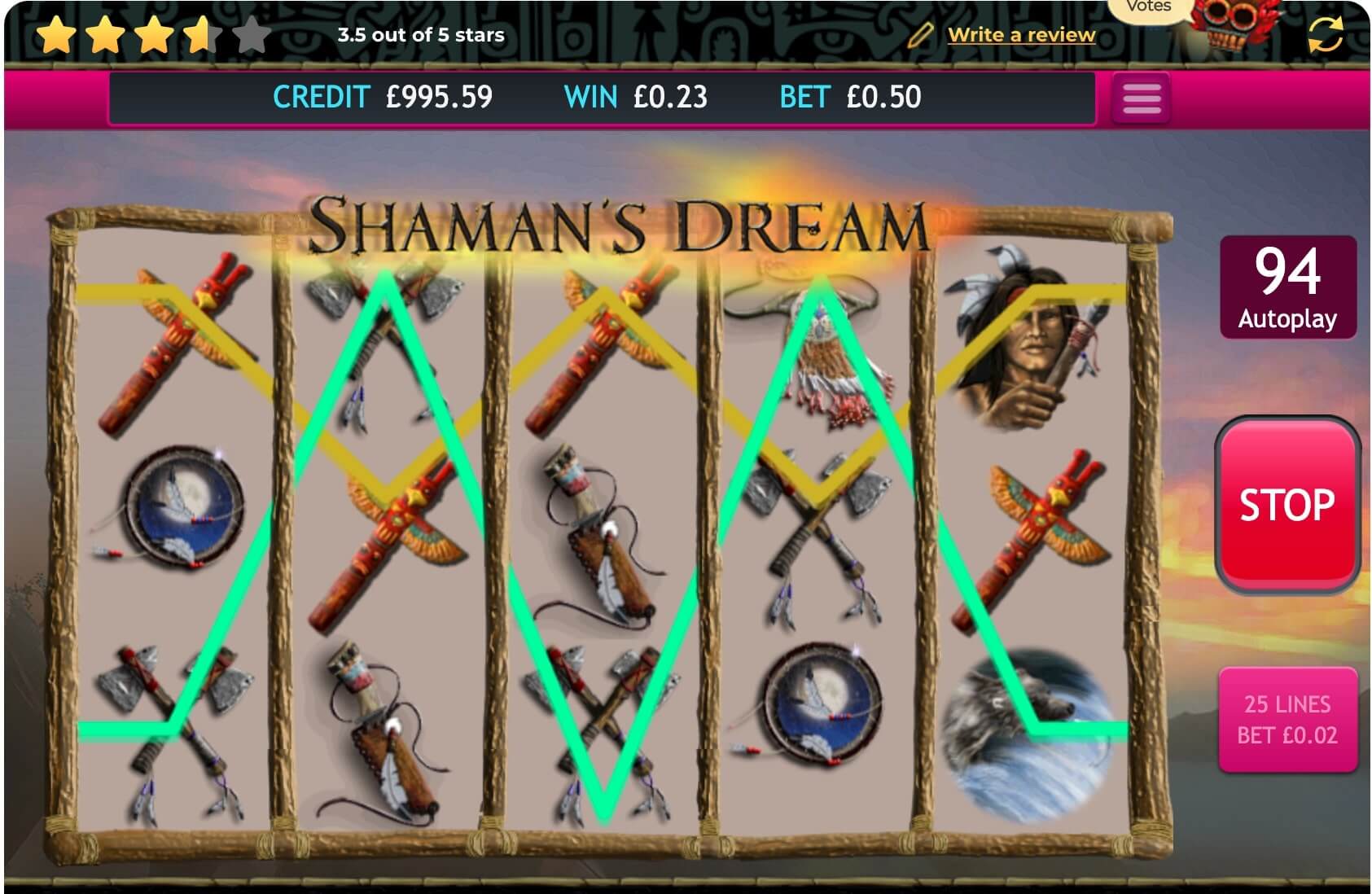 shamans dream slot