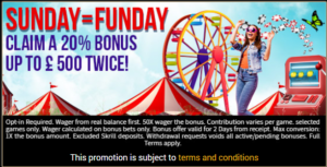 sunday bonus dukes casino