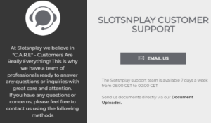 customer support slots n`play