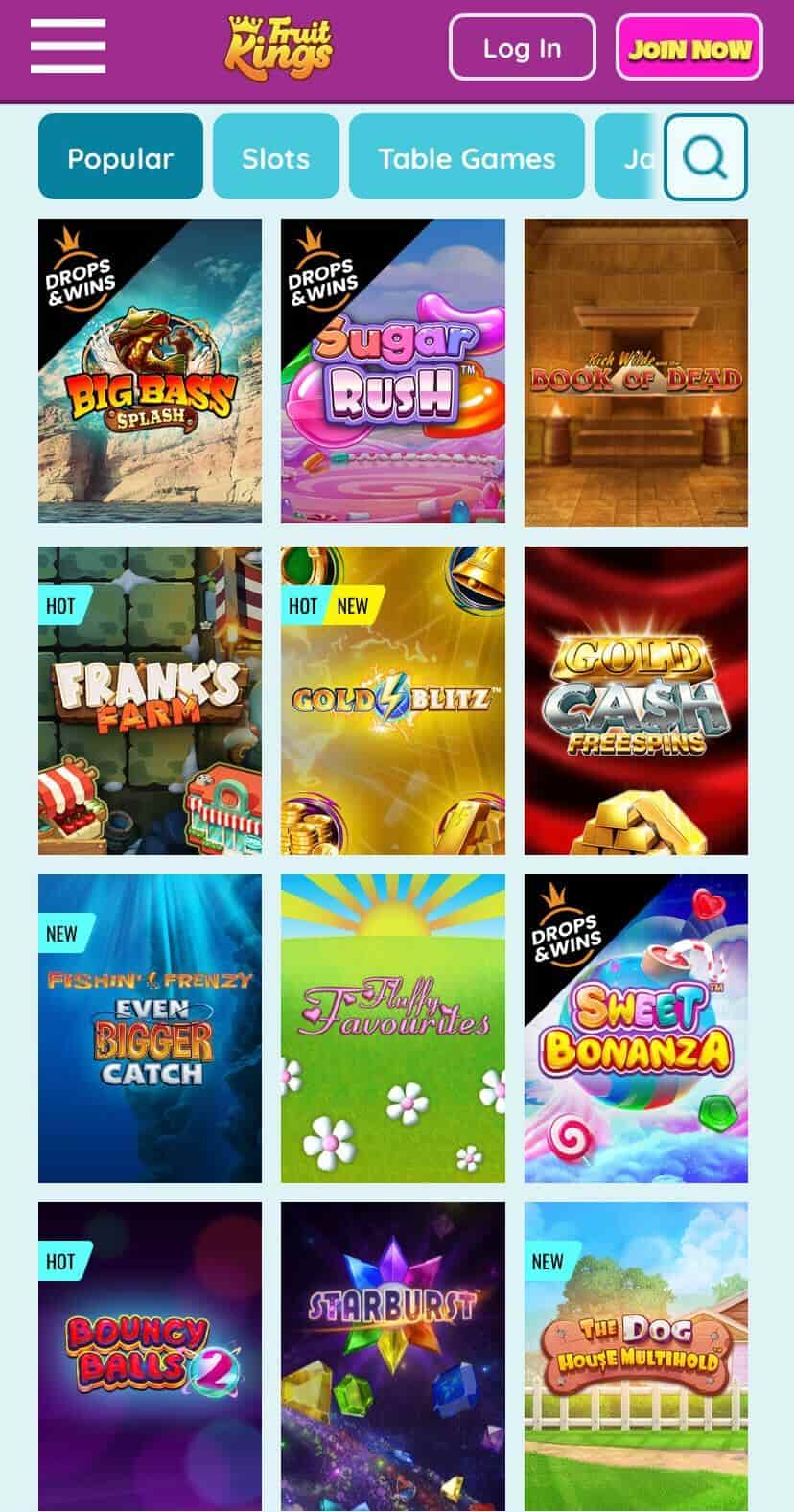 FruitKings Casino Games