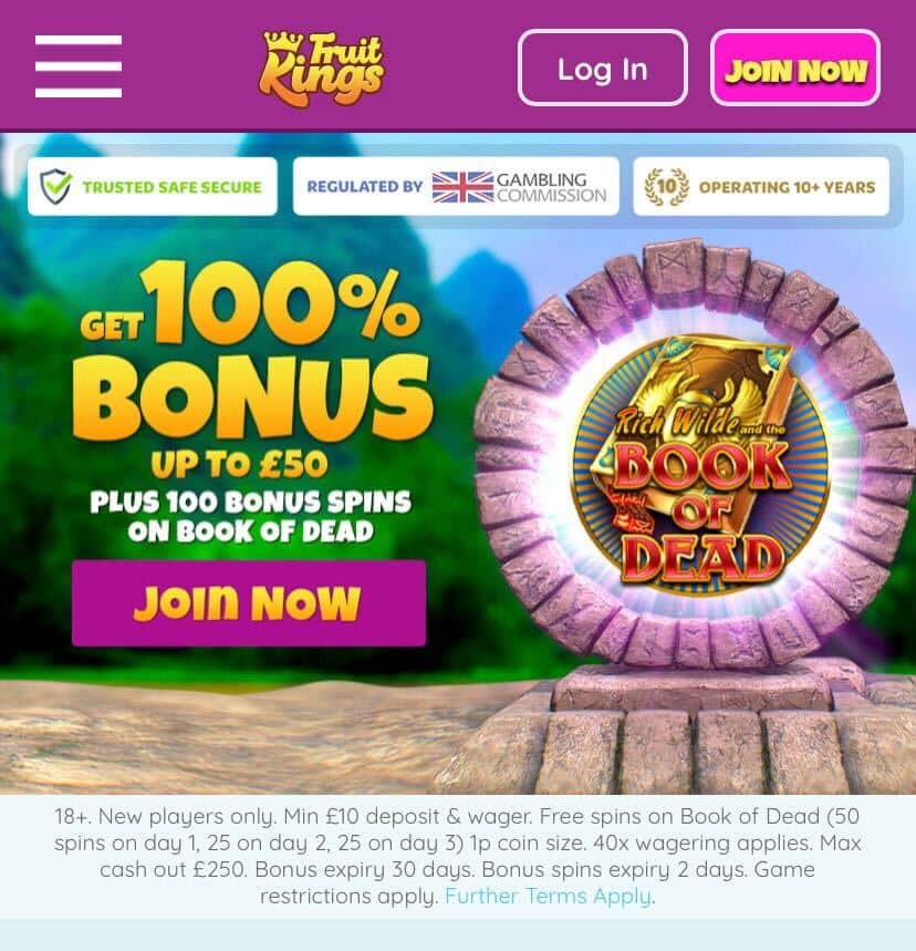 FruitKings Welcome Bonus