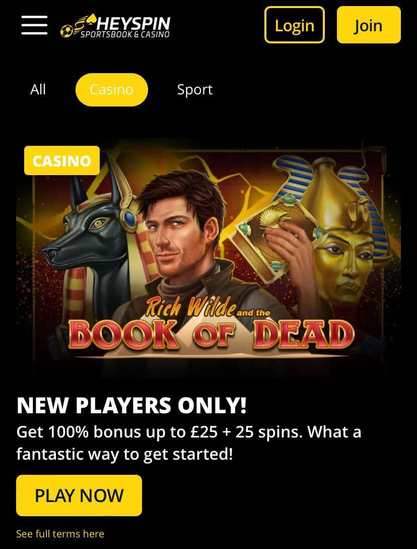 heyspin casino no deposit bonus