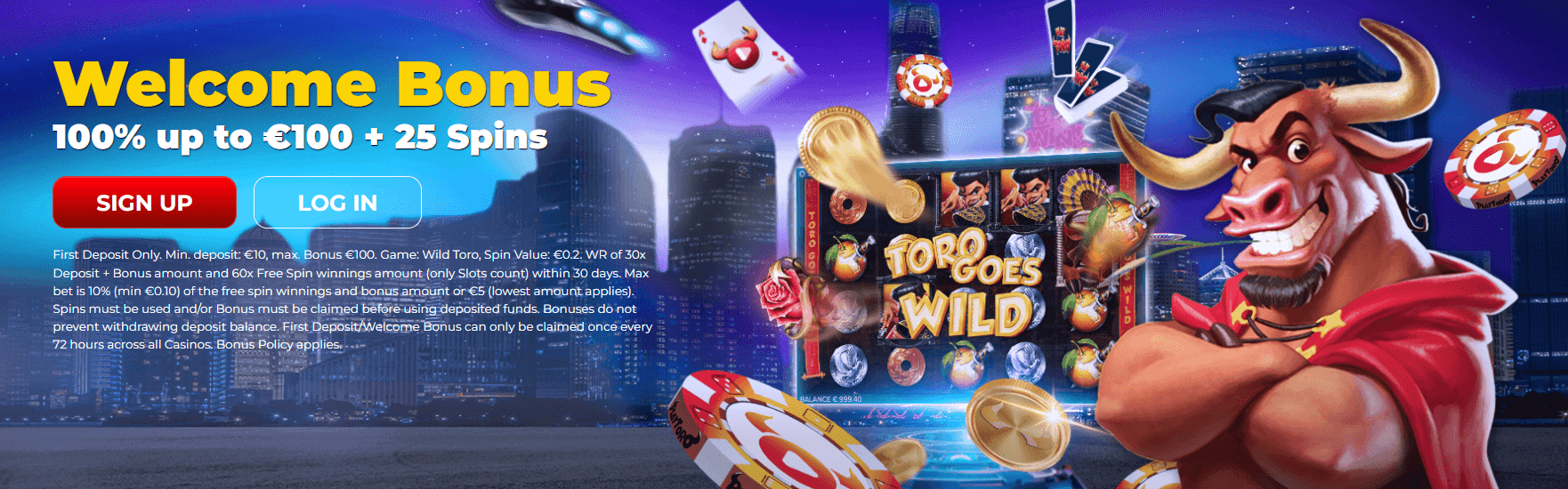 welcome bonus playtoro casino